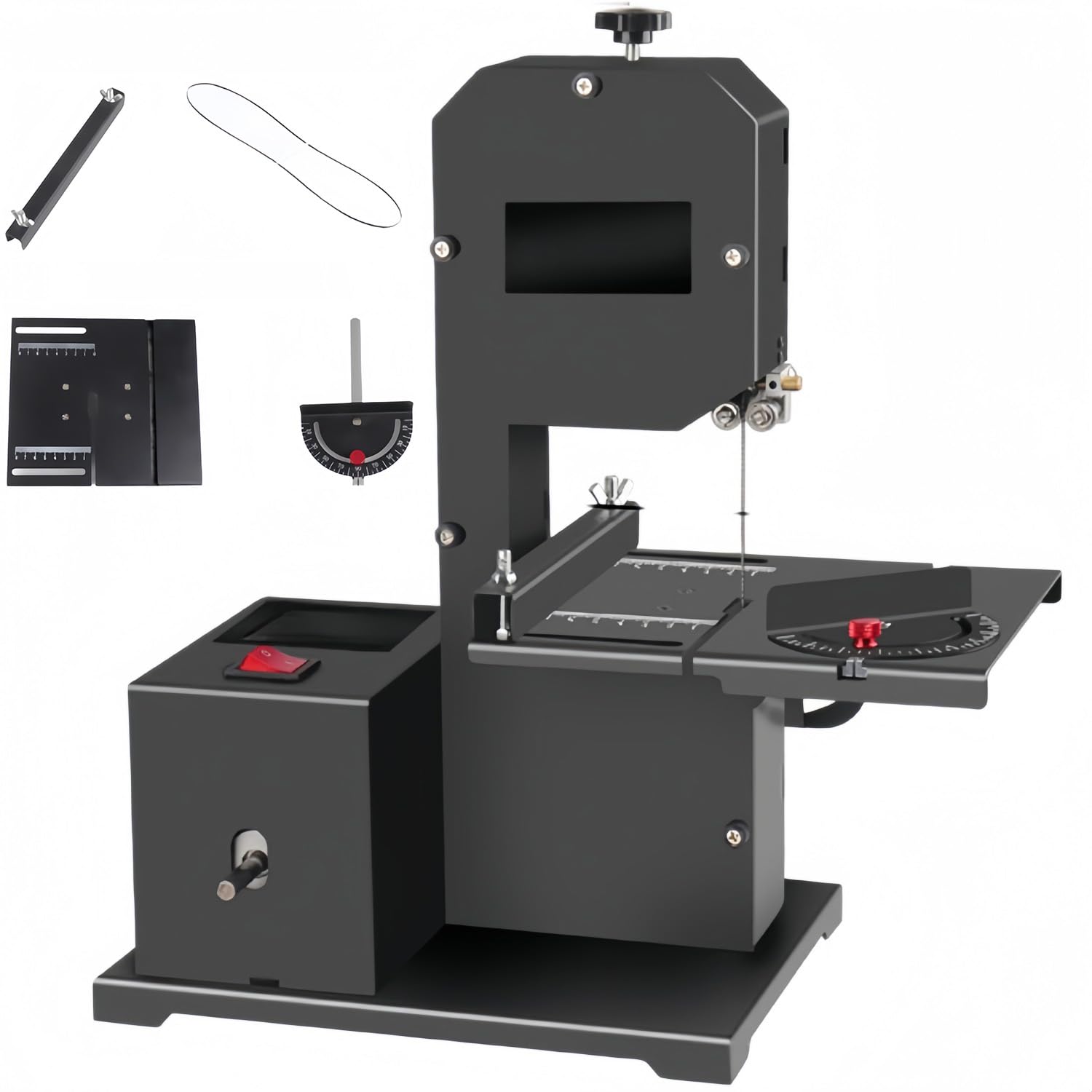 FHRKA 800W Professional Bandsaw, Pure Copper Motor with 70mm Cutting Height and 0-45° Adjustable Table, for Hardwood and Softwood