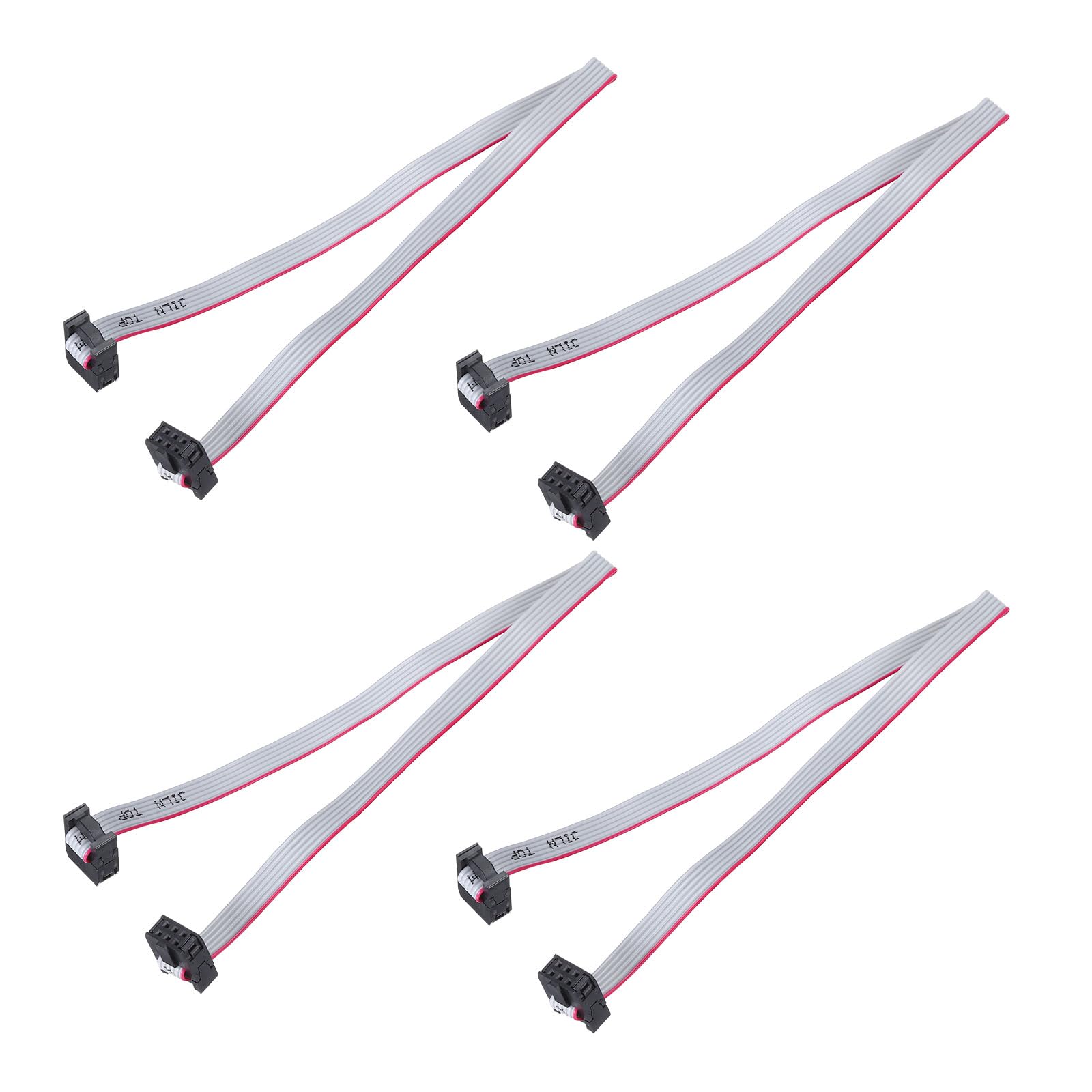 QUARKZMAN 4 Pz Cavo a Nastro Piatto Idc, Passo 2.54mm Larghezza 7mm Lunghezza 30cm 6 Pin Fc a Fc Cavo a Nastro Piatto Flessibile Connettore Ponticello per PC, Display a LED