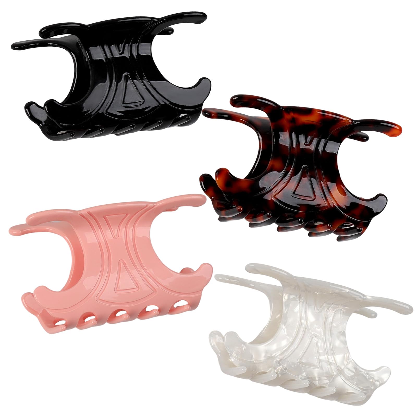 4 Stück Haarklammer,7.2x4cm Acetat Krabbe Haarspange,Rutschfeste Krallenclips Starker Halt Haarspangen Damen,Französischer Haarklammern für Damen und Mädchen Büro Bad Alltag Styling