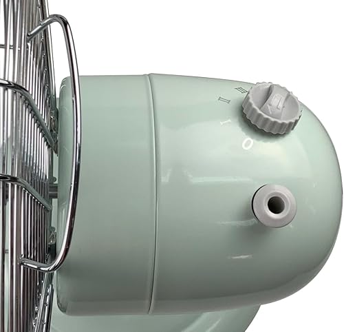 Miniatura 5 de Good Housekeeping 92604 Ventilador de mesa de oficina retro de 12 pulgadas con amplia oscilación, ajustes de 3 velocidades y asa de transporte,