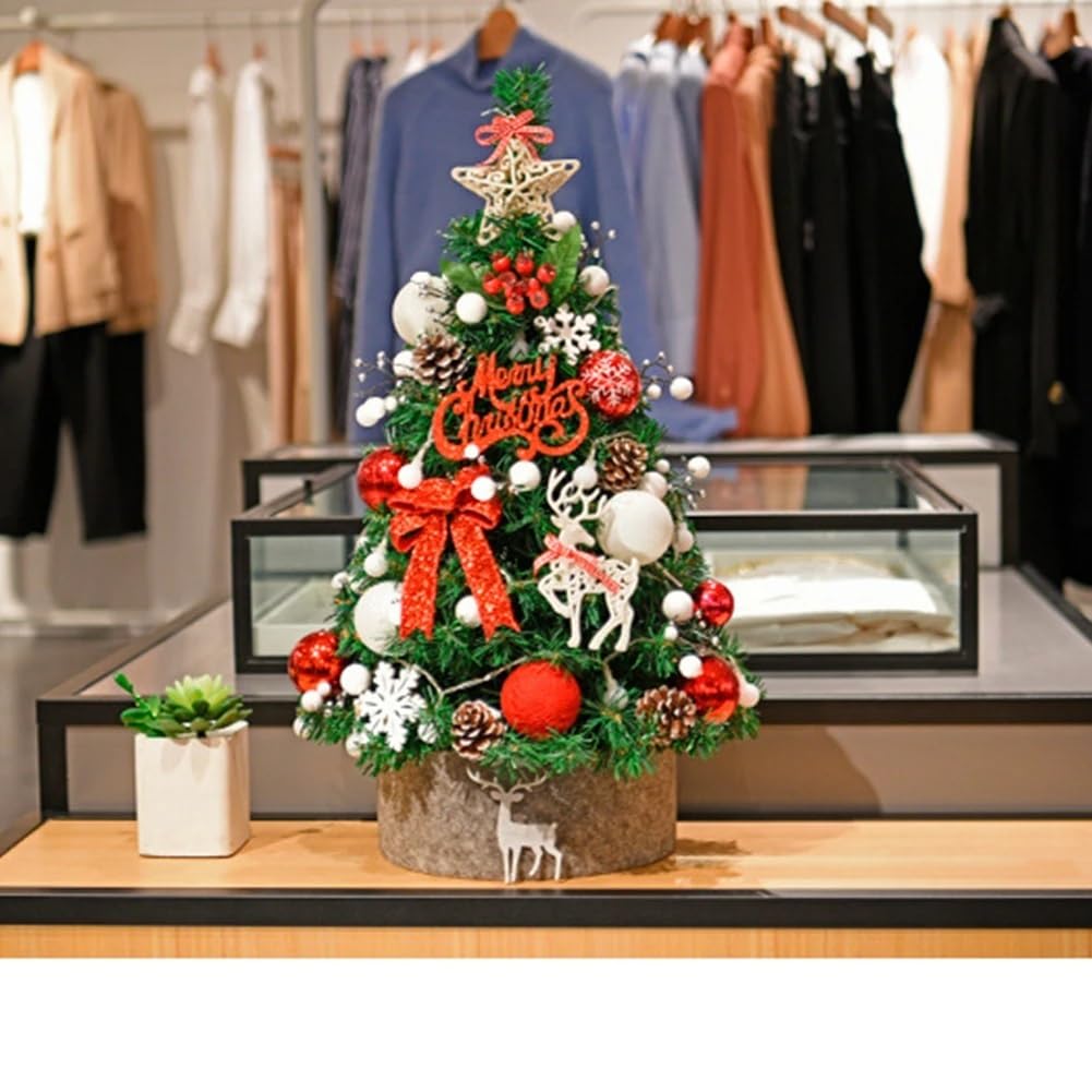 Sapin de Noël Portable 45 cm (17,72 Pouces), idéal for Une Table, Un Bureau, Salle Classe ou Balcon Petits espaces(Gold)
