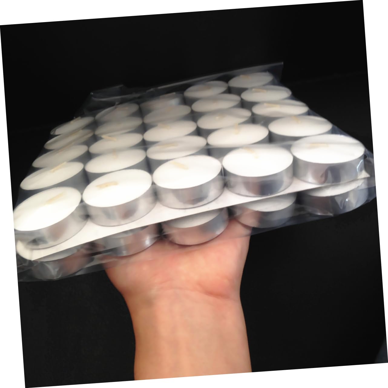 ERINGOGO 50 Pack Unscented Smokeless Tea Lights Candles 8 Hour Burn Time Perfect for Wedding Decorations Events Parties