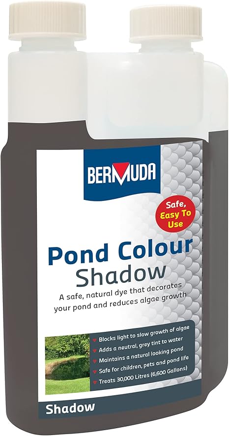 Image Bermuda Shadow Pond Colour Dye 250ml Reduce Algae and Weeds Stunning Dark Pond Water