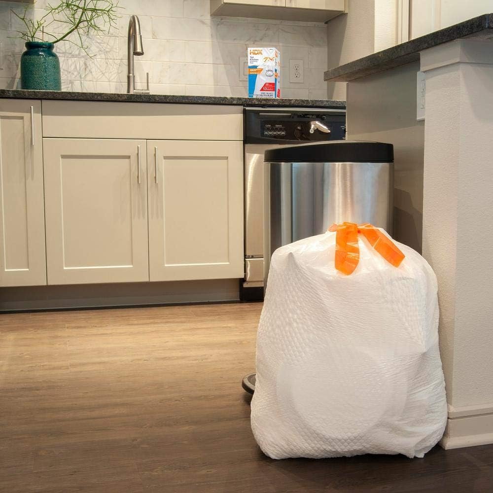 HDX 13 Gal. FlexPro Reinforced Top Drawstring Kitchen Bags (150-Count)