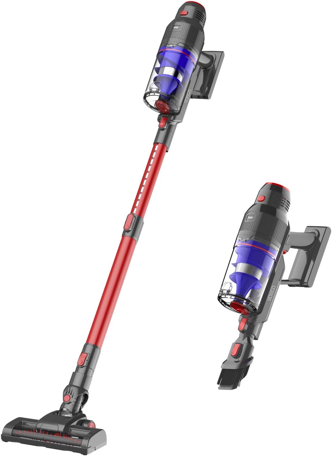 WOWGO Cordless Stick Vacuum Cleaner - 20Kpa Powerful Suction Handheld Vacuum with Adjustable Tube and HEPA Filter for Hard Floor, Carpet and Car