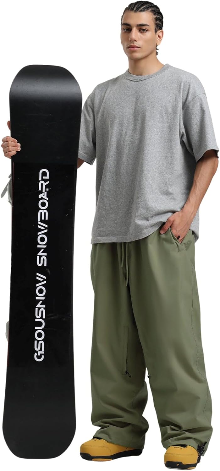GSOU SNOW Men Women Snow Pants Baggy Snowboard Pant Ski Loose Waterproof Windproof Warm for Winter - Image 4