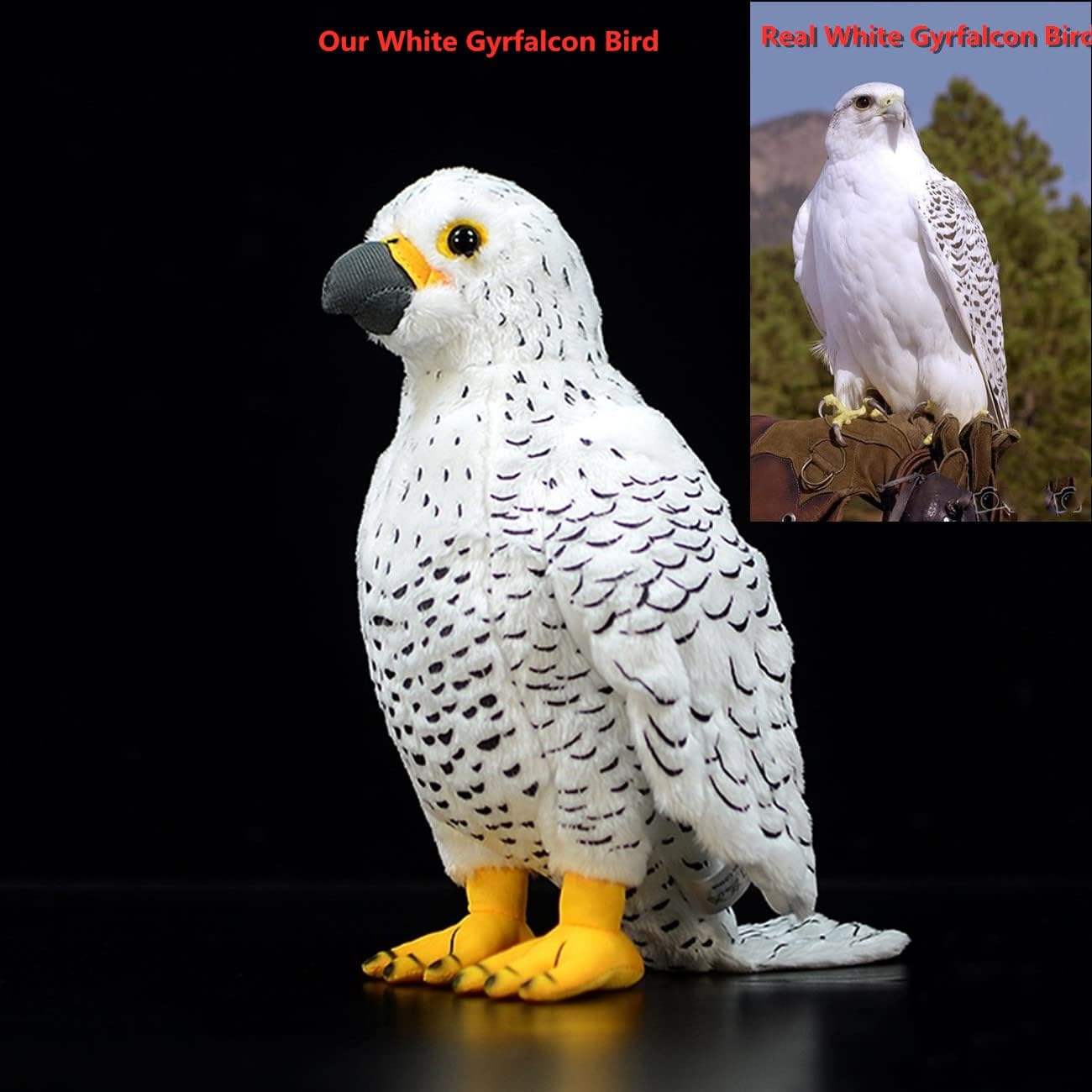 lilizzhoumax White Gyrfalcon Plush Toy 25cm/9.8” - Image 2