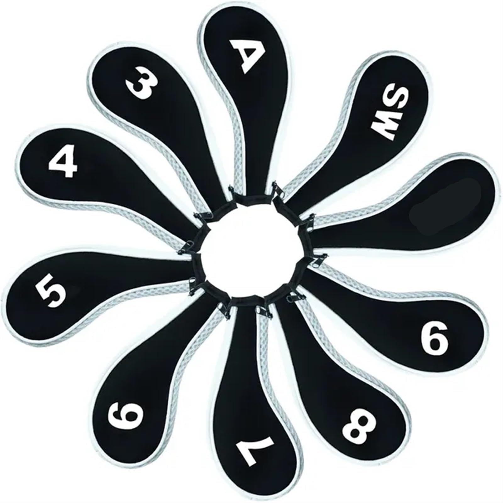 10 Fundas for Cabezas de Palos Golf con Cremallera, Protector for Cabeza, Accesorios, Hierro universales Funda para Cabeza de Palo de Golf
