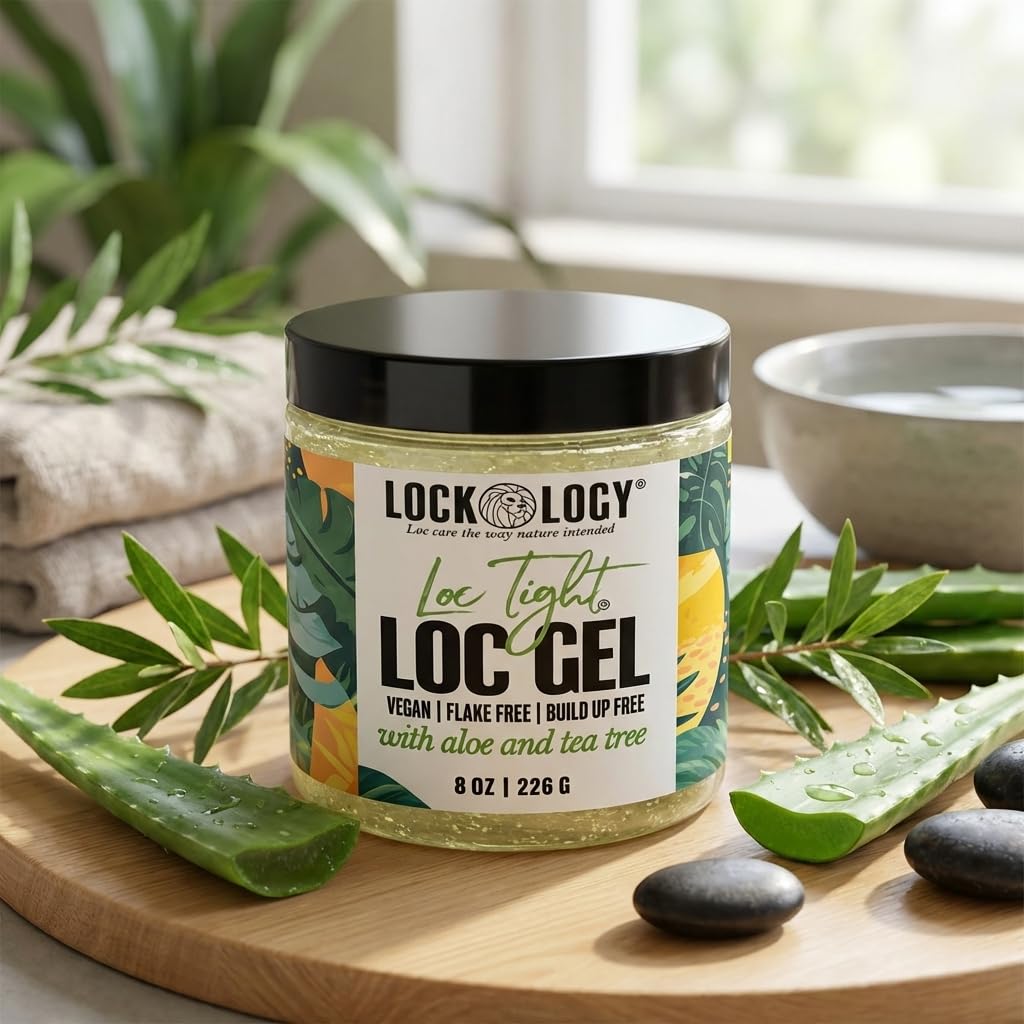 Gel for Loc Retwist, Organic Aloe & Tea Tree, No Build Up or Residue, All Natural & Made In The USA, Best for Dreadlocks Hair Care, Hair Styling Gel, Afro-Textured Hair, Gel, 16 oz