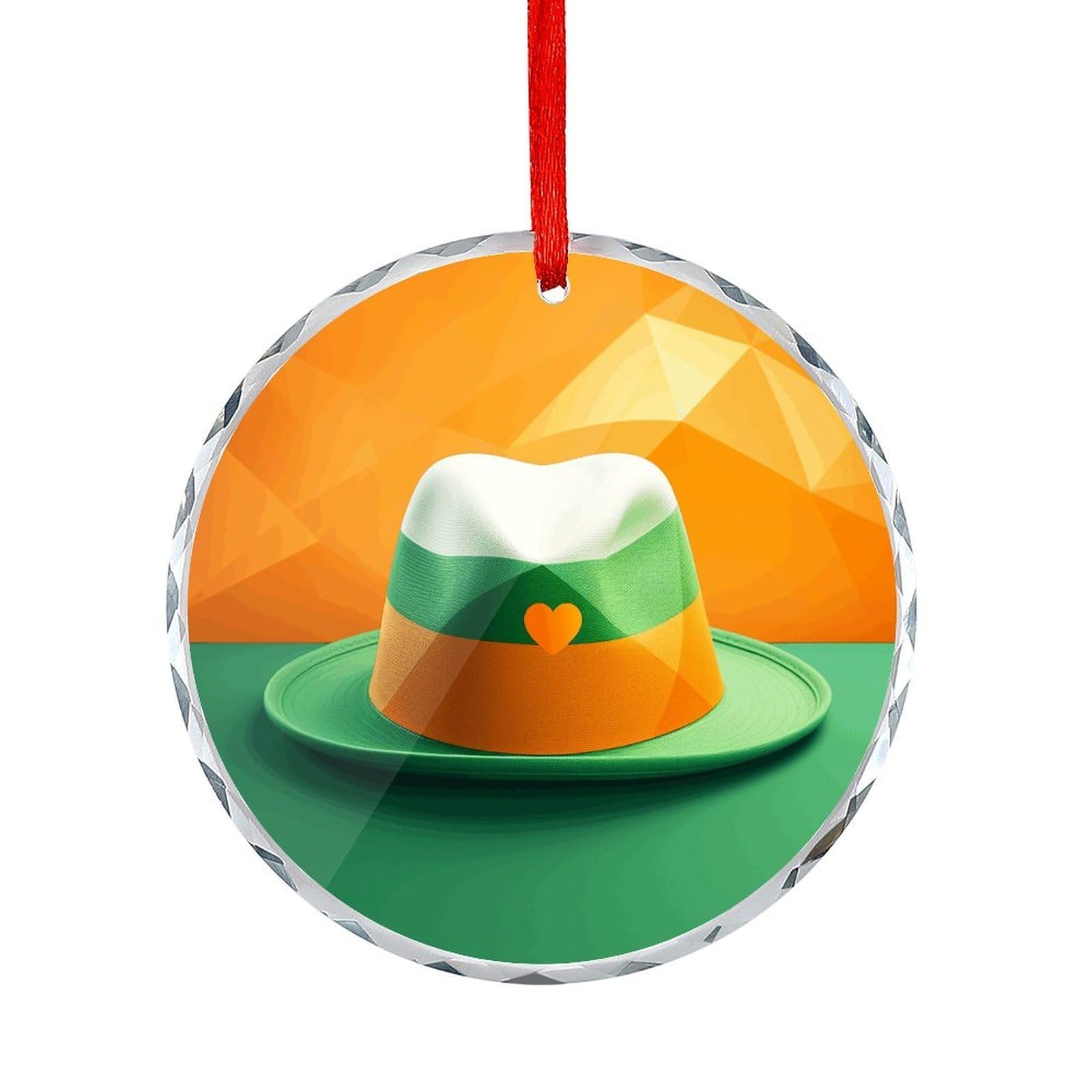 Btcowzrv Style Hat Pattern Round Ornament Hanging Pendant Decor