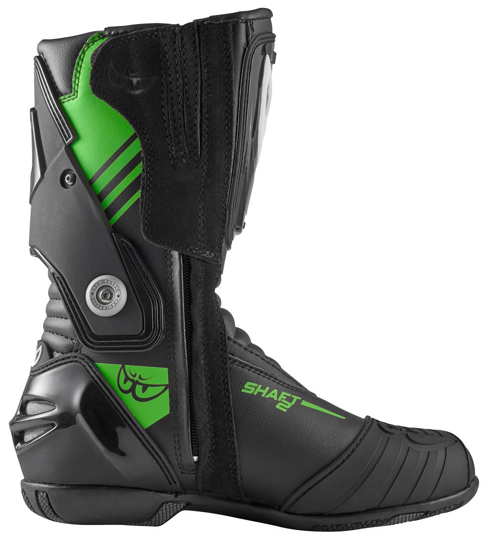 Berik Shaft 3.0 Stivali da moto, nero/verde, 42