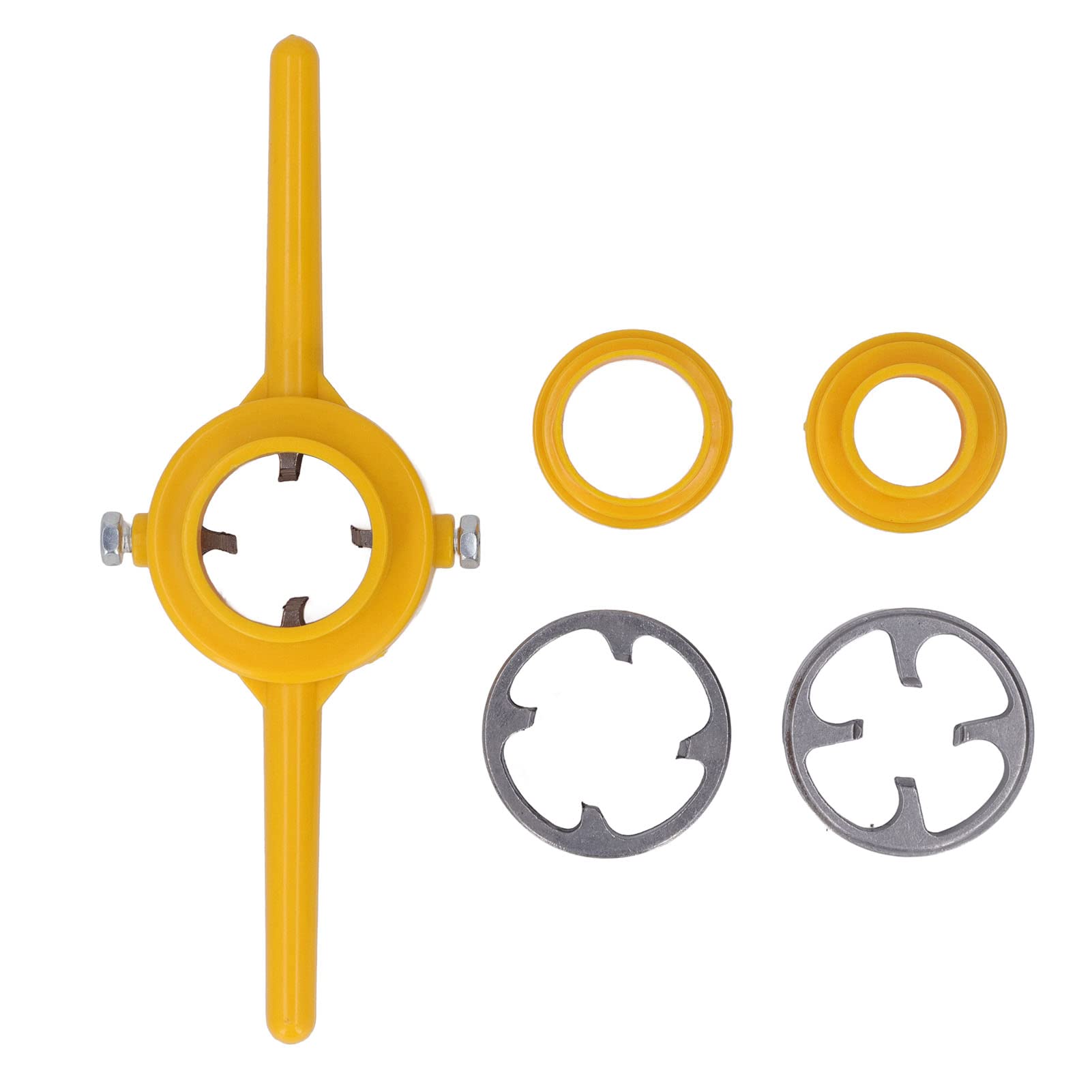 NDNCZDHC 6Pcs Tap and Die Set Alloy Steel NPT 1/2in 3/4in 1in Thread Tap Die Tapping Tool Kit with T Shaped Handle for PVC Pipe