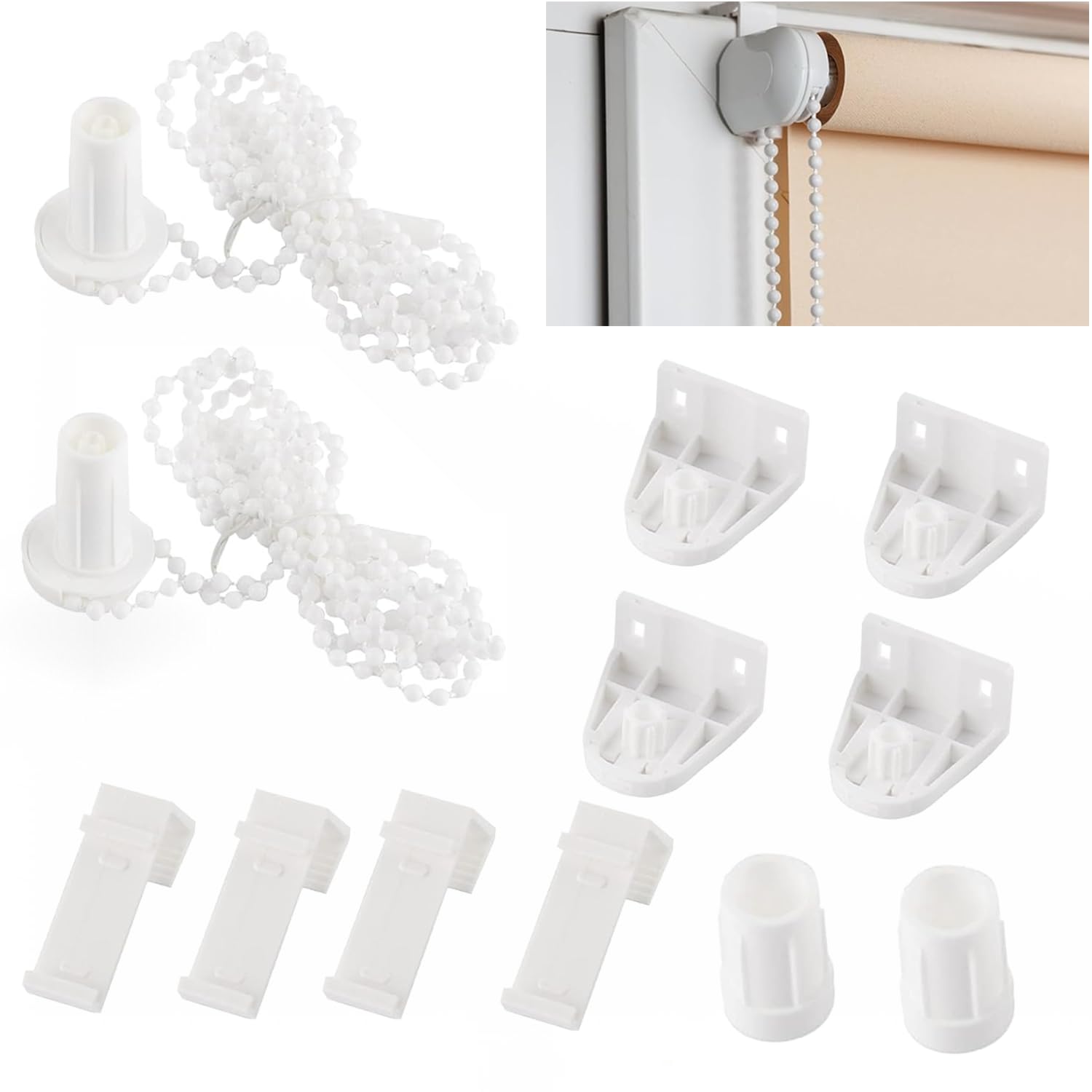 Juego de 2 soportes para persianas de 17 mm – Piezas de repuesto para ventanas, kit de soporte para cortinas opacas
