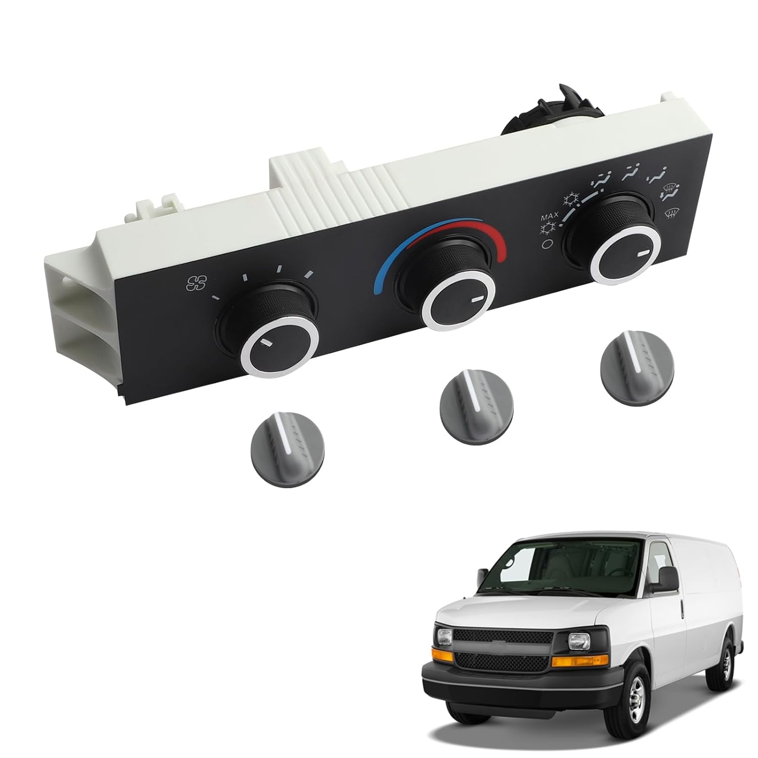 599-217 Front A/C Heater Control Switch Compatible with 1996-2014 Express 1500 Savana 1500 1996-2020 Express Savana 2500 3500 C4500 C5500 Climate Control Module Replace 15073274