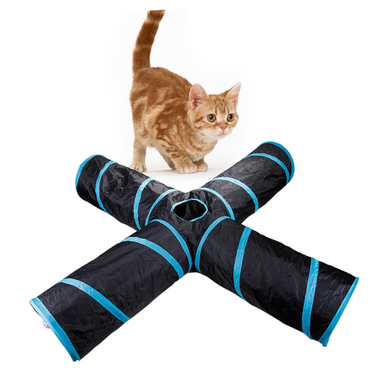 1 Pieza Tunel de Animales Conejos Bunny glop Game Katcher Conejillos petg Pets cattier cochinillo muñecos Toys Arruga Tubos Indestructible Cerdos túnel Juguete para Mascotas Blue