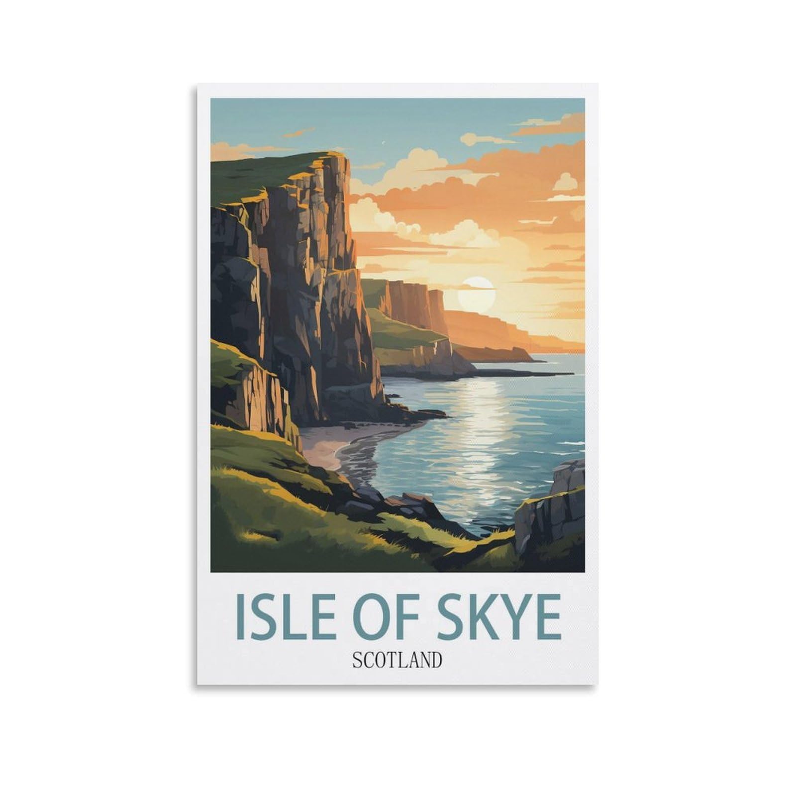 EZMLFA DIY Diamond Painting,Isle of Skye Scotland 5D Diamond Art DIY Cross Stitch Crystal Rhinestone Embroidery Pictures Craft for Home Wall 30x40cm