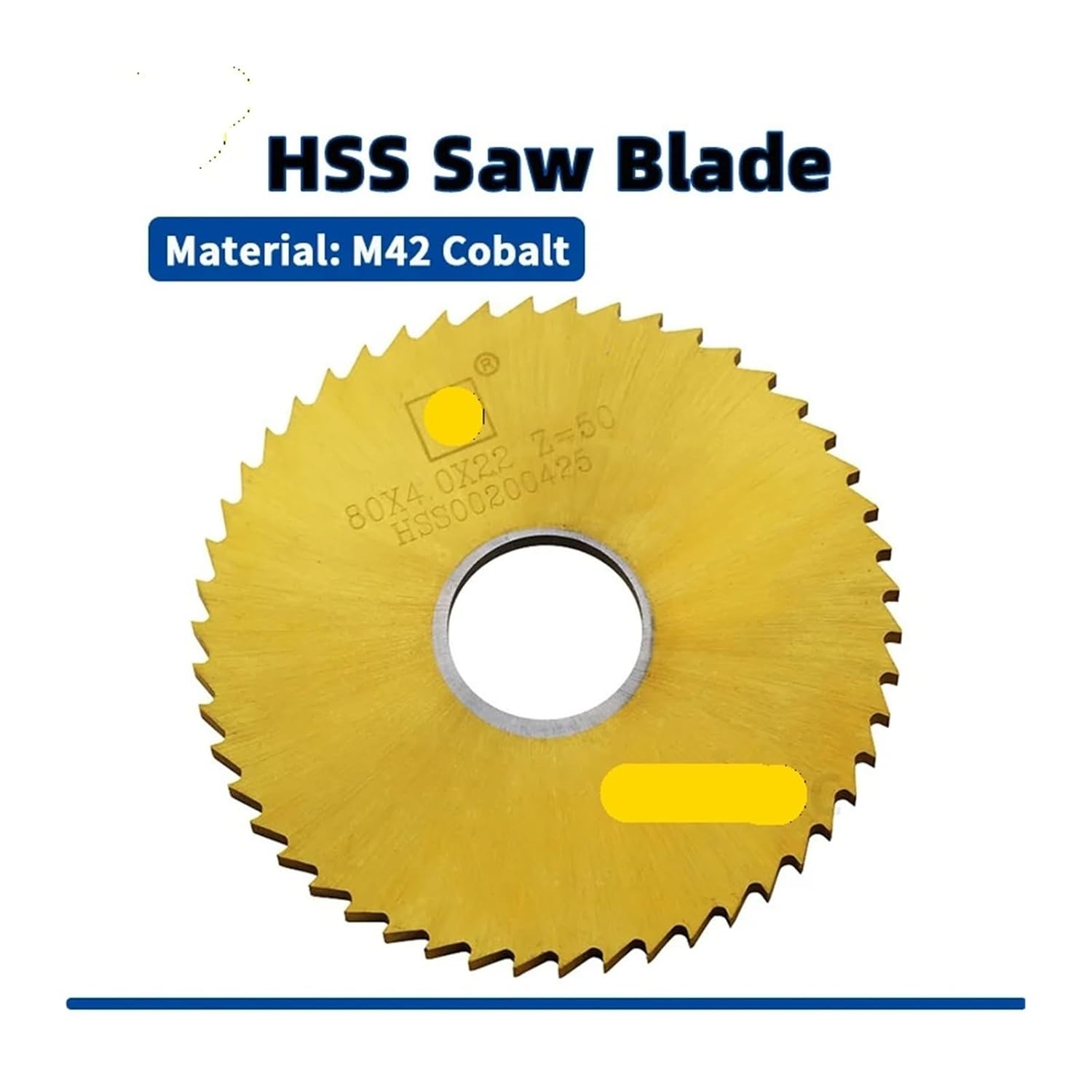 1pcs 75mm-80mm High Speed Steel Circular Saw Blade Notch Milling Cobalt-containing Titanium Plated Outer Diameter(80x22x50T,5.0mm)