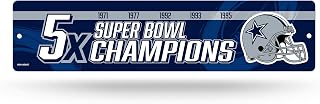 Rico Industries NFL Dallas Cowboys - 5X Champ Plastic Street Sign - Home Décor - Wall Sign