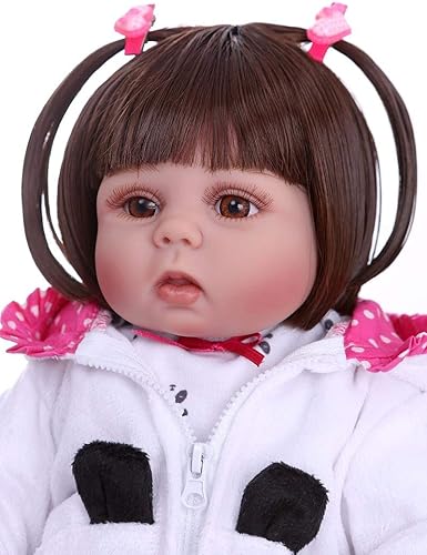 Miniatura 2 de iCradle Angelbaby - Muñecas de silicona de cuerpo completo de vinilo Reborn para niñas pequeñas y bebés que se ven reales, impermeables, pelo