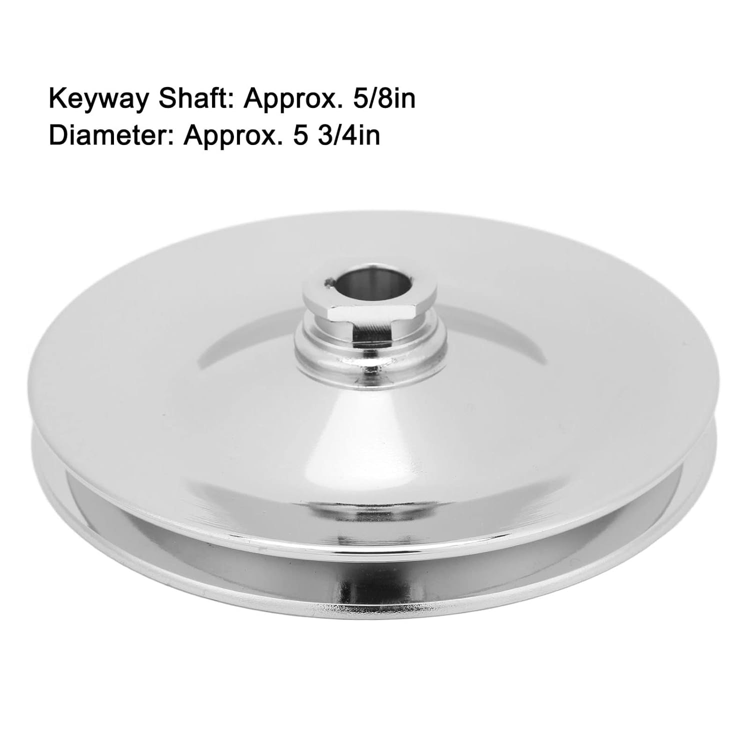 Single Groove Power Steering Pulley 8948, Power Steering Pump Pulley, 5/8in Keyway Shaft with Chrome Finish, Direct Replacement for Chevy Pumps and 1984 with 5/8in Key Way S