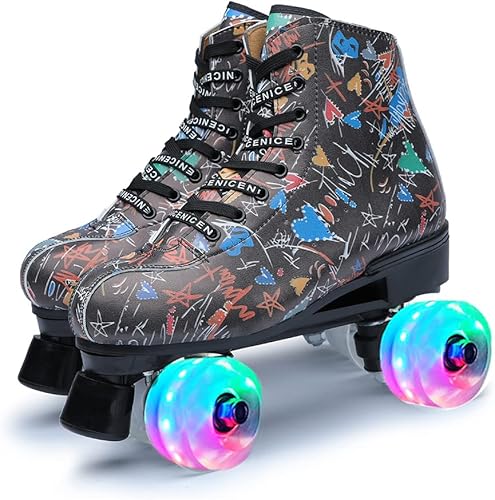 Patines clásicos para interiores y exteriores, zapatos de patinaje de pista alta para jóvenes