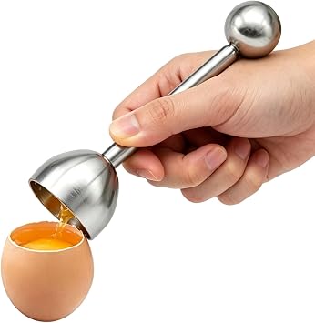 Hotype Egg Cracker Topper, Stainless Steel Soft Hard Boiled Egg Shell Cutter, Egg Shell Separator Remover, Eggs Cutter, Eggshell Opener