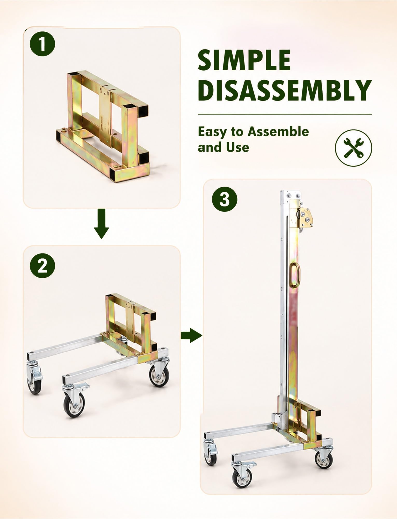 Sollevamento materiale manuale,impilatore portatile con verricello e forche | Sollevatore mobili e armadi, carrello sollevatore manuale da 80 kg per attrezzature(H 70.87 in/180 cm-A Four wheels)