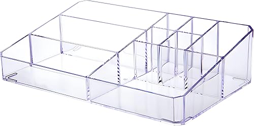 Organizador de maquillaje transparente, estuche de almacenamiento de brochas de maquillaje, bandeja de exhibición de cosméticos, organizador de