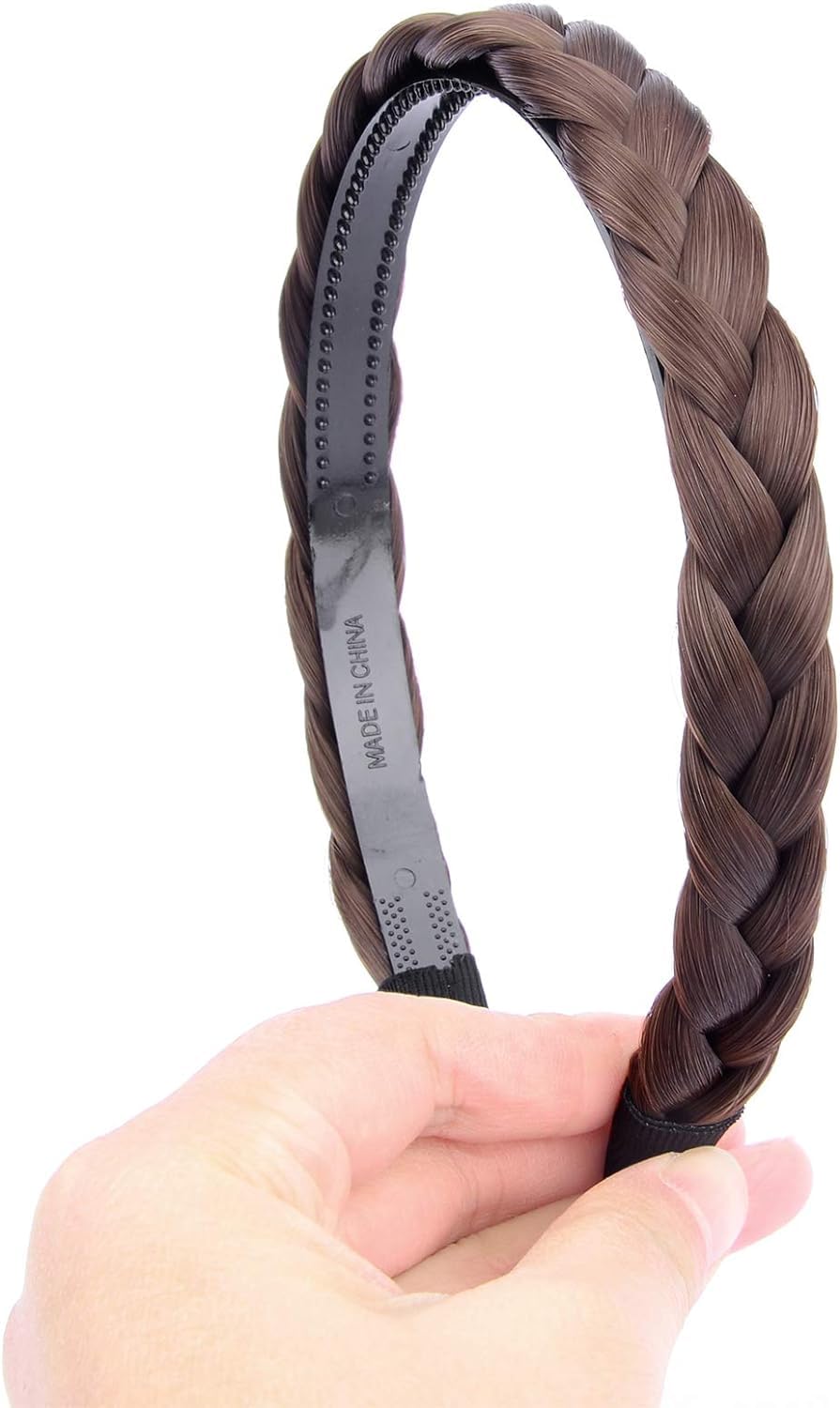 AUTOWRAP 1 Light Brown +1 Black Braided Headband With Teeth Braids Hairband With Tooth Synthetic Hair Band Plaited Hairband For Women (B0CMHSM5T5) Amazon Price History, Amazon Price Tracker
