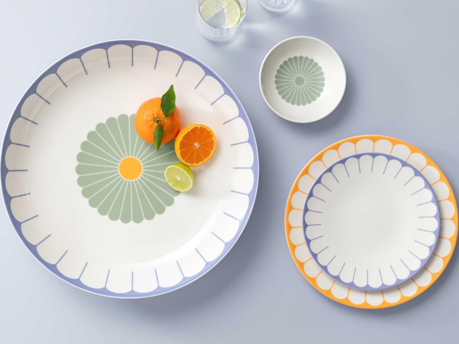 Villeroy & Boch - Fleur Vert Dessertschalen 6er Set, Schalen für Desserts, Snacks & Beilagen, Bowl mit Blumenmuster, Spülmaschinenfest & Mikrowellensicher, Premium Porzellan, Grün