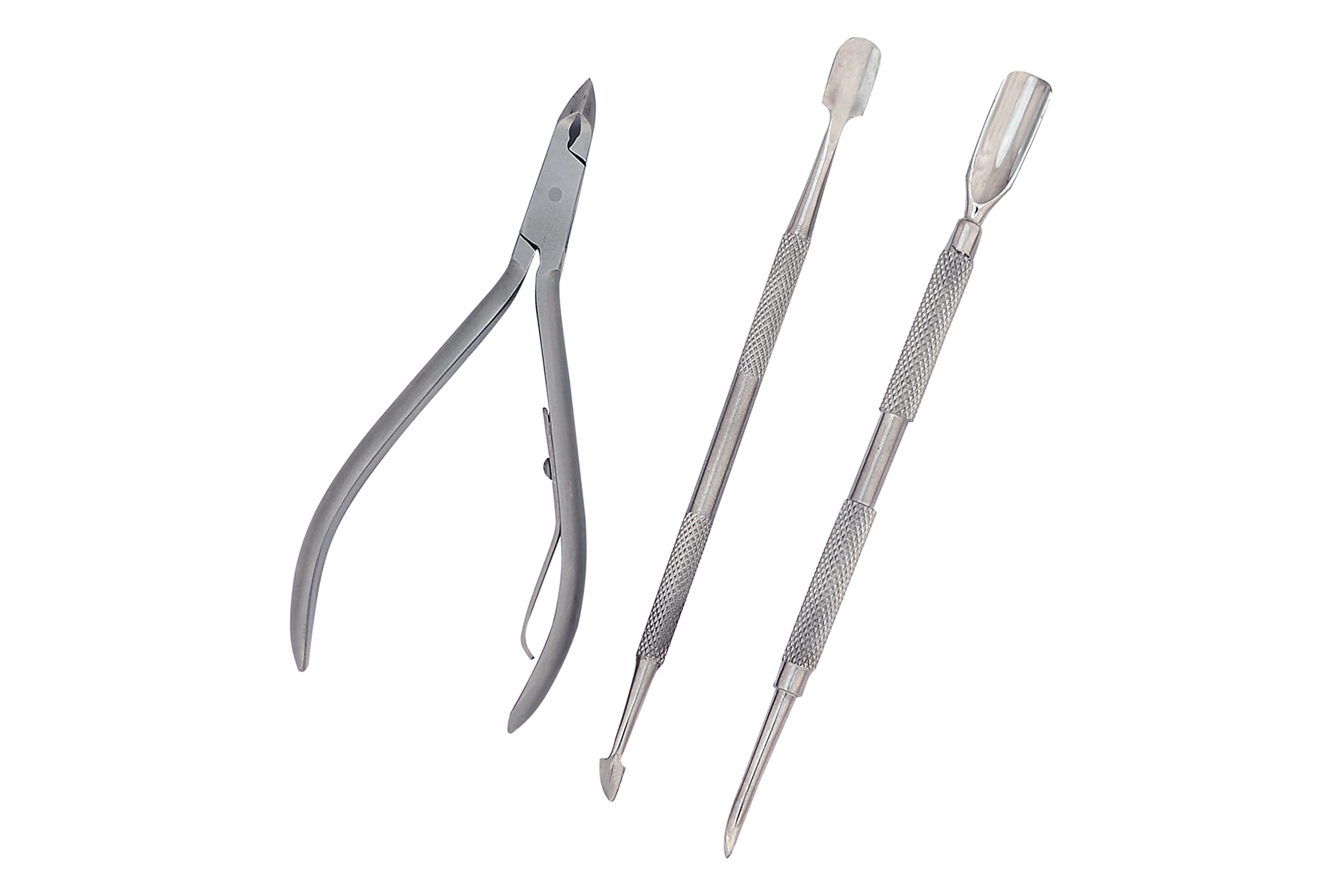 ASM® Toenail Cuticle Nippers + 2 Pusher cuticle set - Professional Heavy Duty Cuticle Clippers Manicure & Pedicure Sets For Fingernail Cuticle Kit, Nail Cuticle Remover For Mens & Womens Nail care