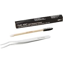 Silly George The Arc Lash Tweezer Stick-Resistant Applicators for Silly George Strip Lashes & Other Lash Brands, Curved Tip Non-Slip Tool for Easier Eyelash Line Placement, Includes Spoolie