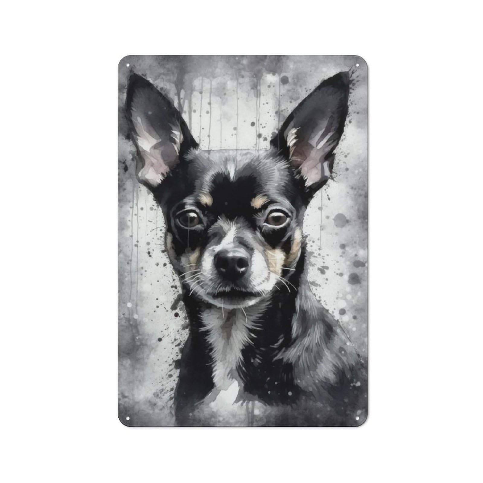 Junmoney Charming Chihuahua Dog Vintage Tin Sign 30X20cm With For Studio Or Craft Room, For Garage, Workshop And Man Cave Decoration