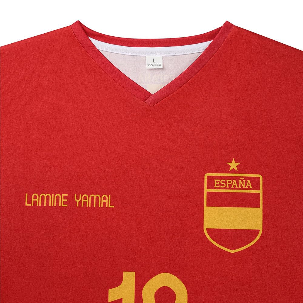 Camiseta Lamine Yamal Niño y Adultos - Camiseta de Fútbol España - Equipación de fútbol - Chico - Ropa de Futbol - Talla 116
