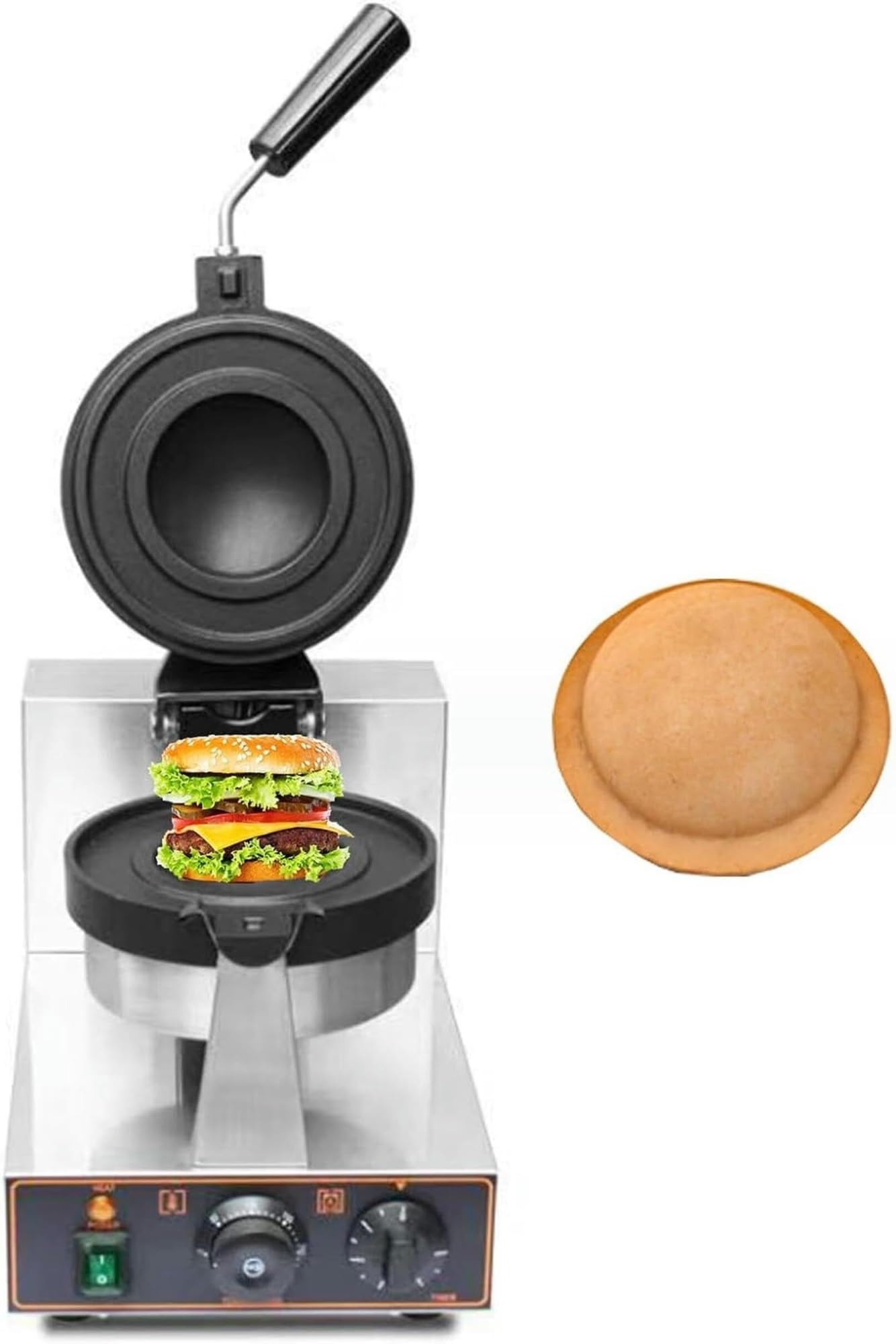 Macchina per hamburger, pressa elettrica per hamburger, macchina commerciale per hamburger e waffle, macchina per hamburger e brioche per gelato, macchina elettrica antiaderente pe,