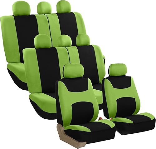 Miniatura 10 de Juego de funda para asiento bolsas de aire de tela negra ligera y fresca FH Group FH-FB030115-SEAT lista para separar se ajusta a la mayoría de