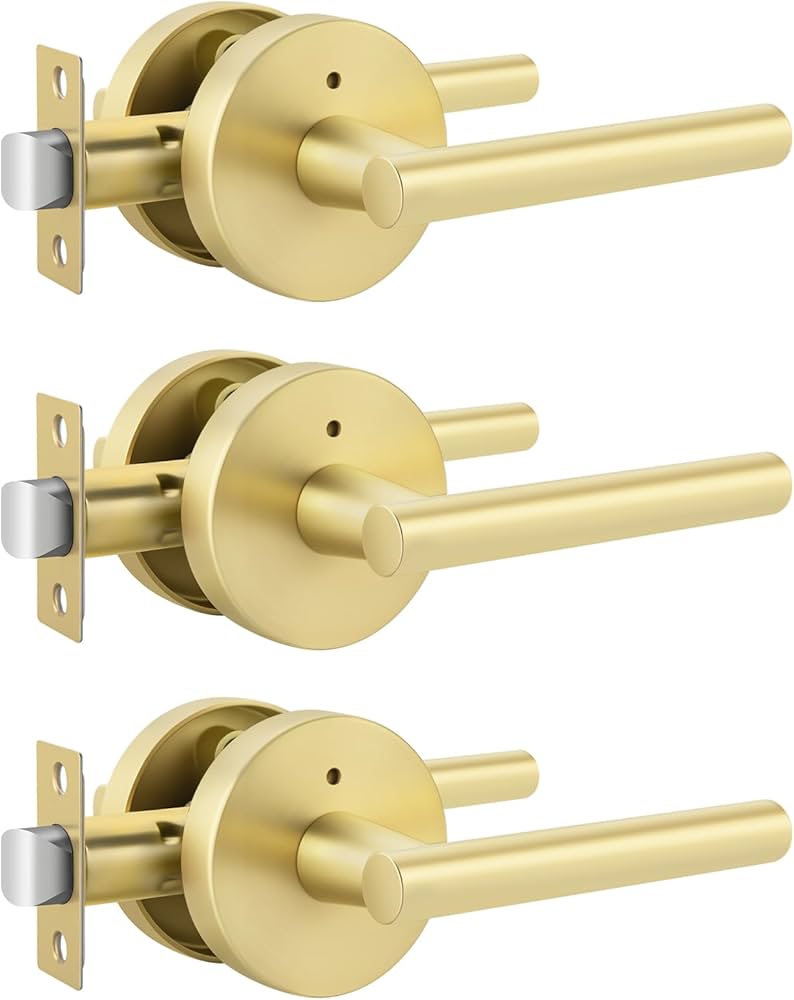 Amazon.co.jp: goldenwarm ゴールドドアハンドルインテリア、亜鉛合金