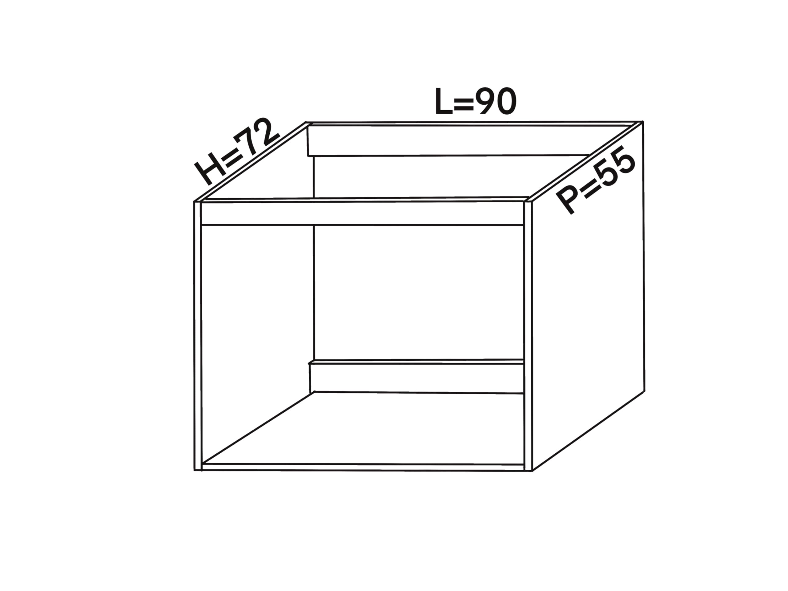 Base per lavello d'appoggio completa di 2 ante spedizione in kit Lunghezza 90 Profondità 55 Altezza 72 esclusi piedini Altezza piedini 10 cm (CILIEGIO), lavello90ante