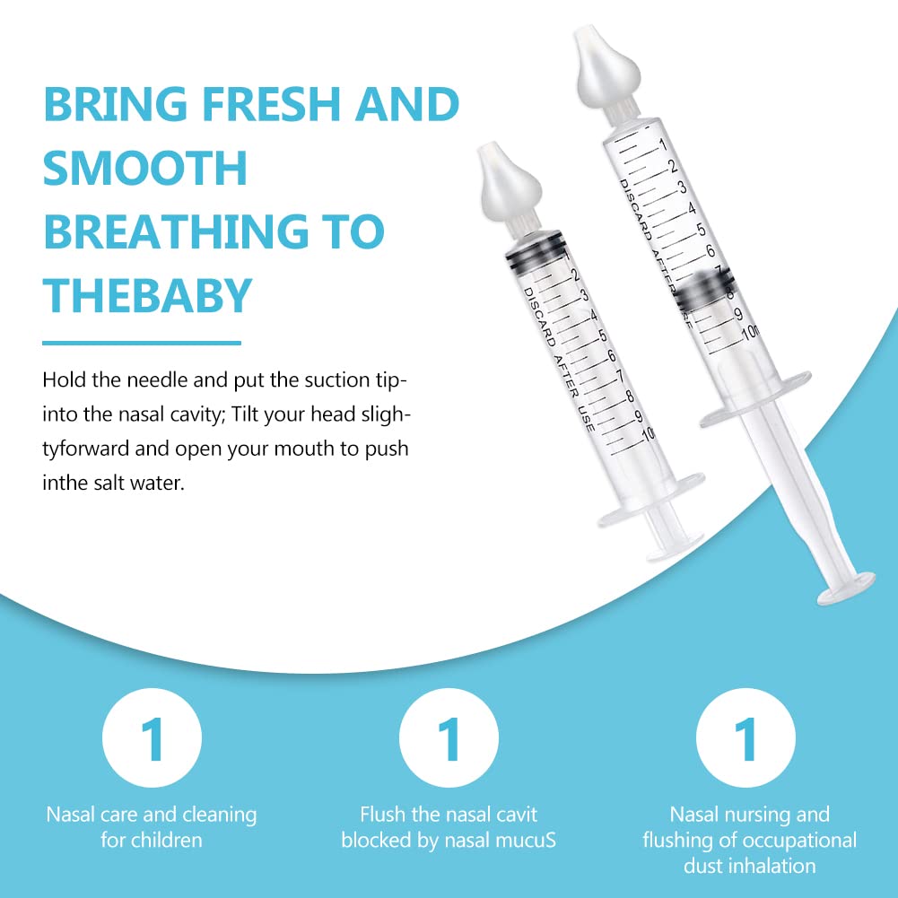 Baby Nasal Aspirator,4PCS Nasal Irrigator,Reusable Silicone Nasal Suction Tip,Portable Nasal Irrigator, Transparent - Image 3