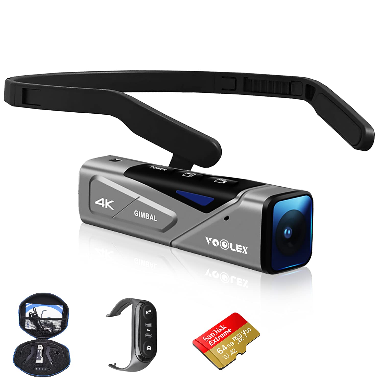 Voolex 4K Camcorder Video Camera,EP7 Wearable 4K Mini Camcorder, Ultra HD 4K 60FPS Video Camera with