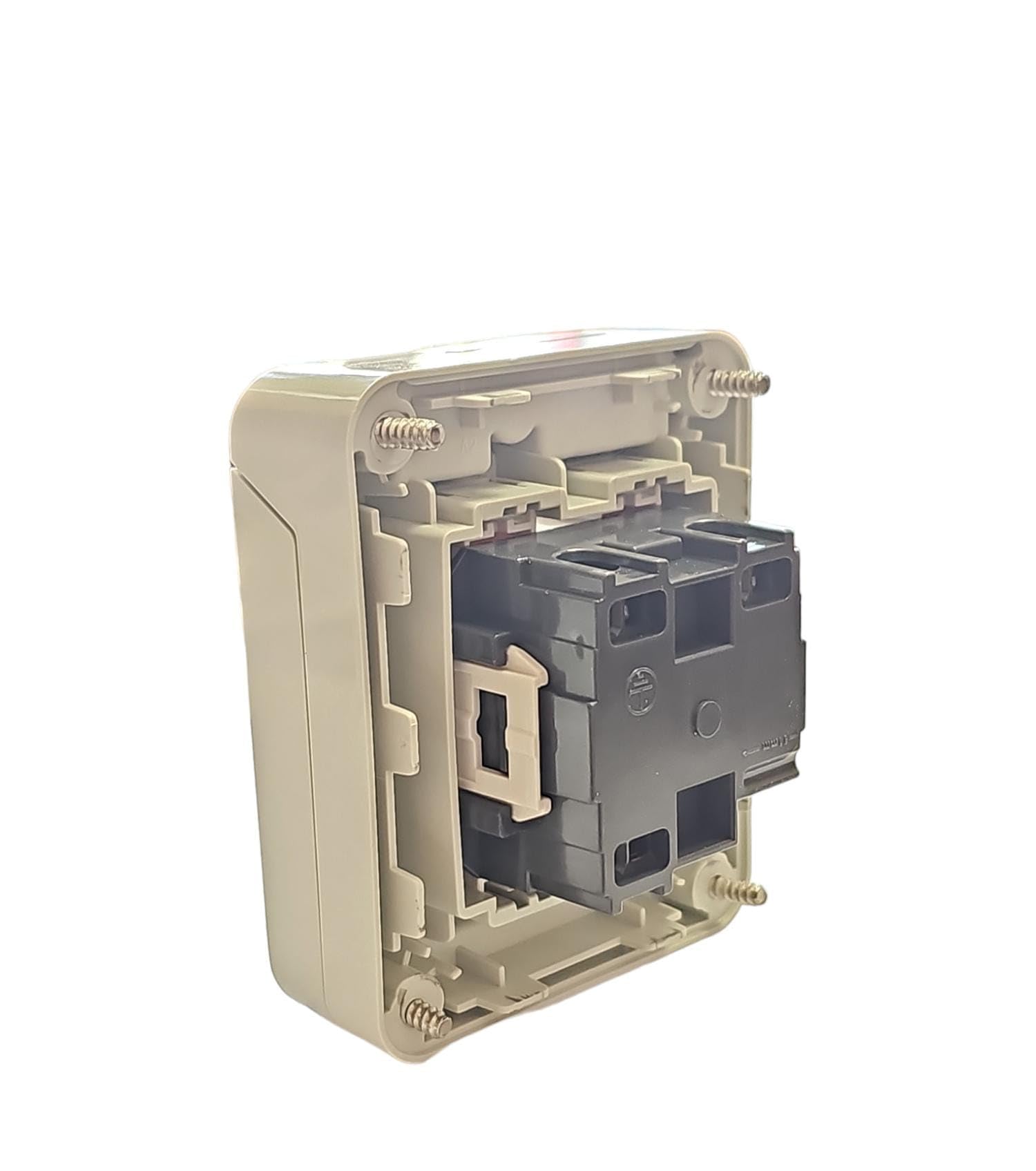 Presa elettrica con sportellino antipioggia IP55,Punto di alimentazione elettrica con sportellino antipioggia IP55, 1 presa schuko, 220-240V, bianco