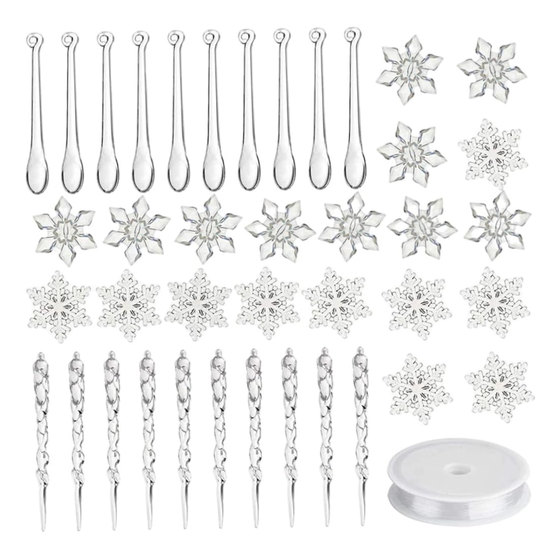 Glaçons de noël incassables en acrylique pour remplacer les suspensions en verre fragiles