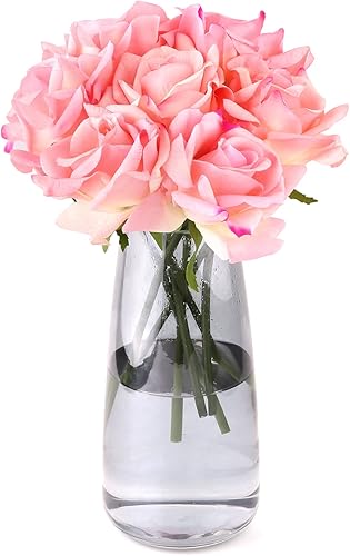 Miniatura 19 de Eyamumo Flores falsas, rosas artificiales de seda sintética al tacto real para decoración de bricolaje, fiesta de boda, decoración de oficina