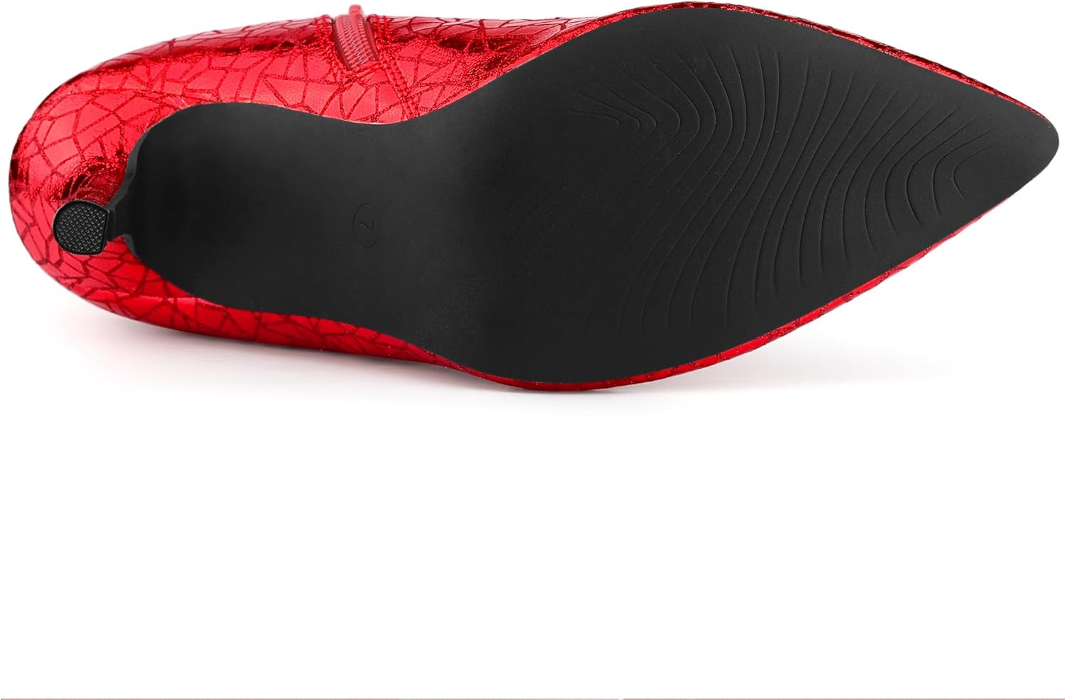 Allegra K Women's Pointed Toe Sparkly Stiletto Heels Red Ankle Boots 10 M US - Image 5