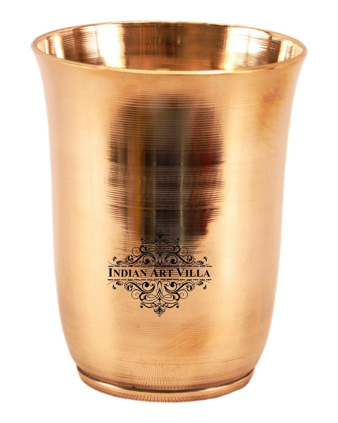 Indian Art Villa Bronze Kansa glass Mughlai Design Glass Tumbler Drinkware Serveware Volume- 8 Oz Set of 4
