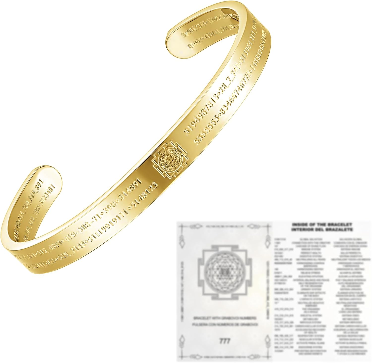 Grabovoi Number Bracelet, Stainless Steel, 60 Engravings