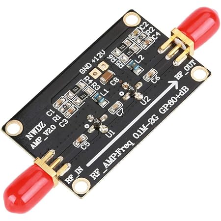 60dB RF Broadband Amplifier Preamplifier LNA 0.1M-2G Gain Two-Stage Amplification