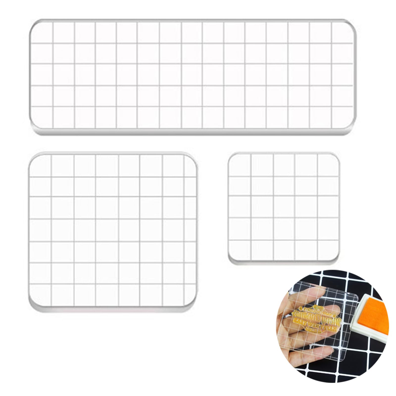 Amazon.co.jp: LKCCTK スタンプブロック クリア アクリル製 3ピース