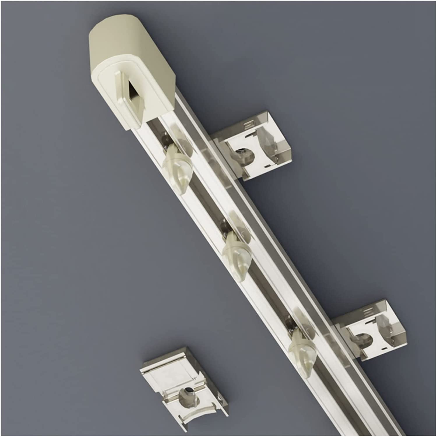 Tringle à rideau de douche et rail droit en aluminium pour plafond et mur