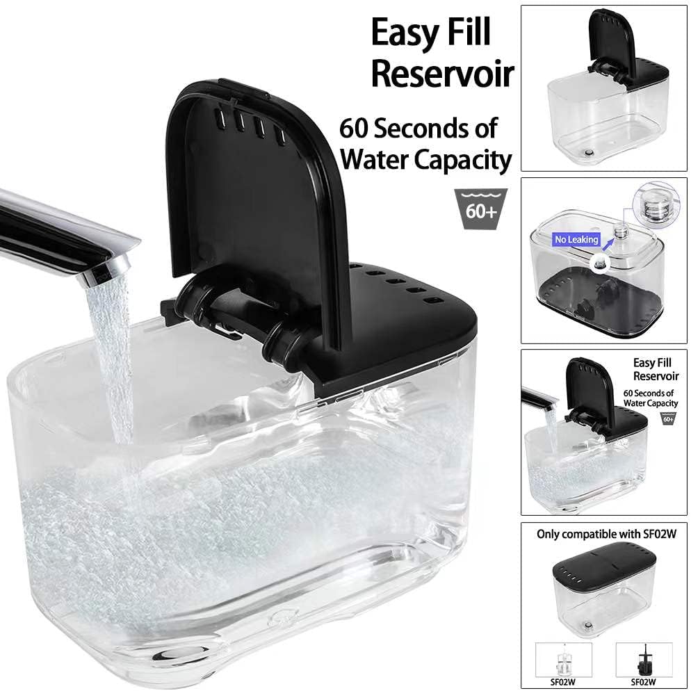 Replacement Parts for Waterflosser Oral Irrigator Dental Compatible with Waterpik Sonic Fusion Portable Water Flosser SF-02W SF-02 Reservoir Gasket Valve (SF-02 Black Tank) image 3
